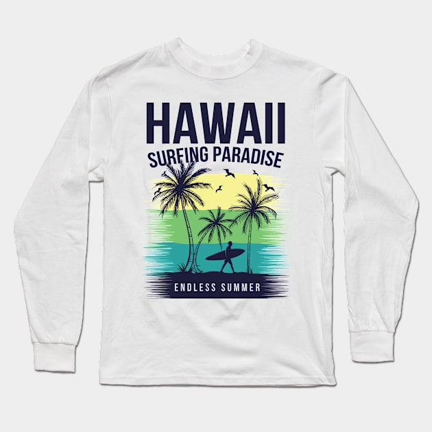 Hawaii Paradise Long Sleeve T-Shirt by Usea Studio